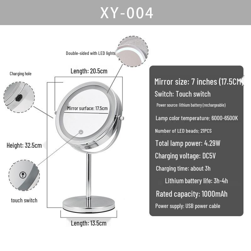 Double-Sided LED Magnifying Makeup Mirror - High-End Desktop Beauty Mirror