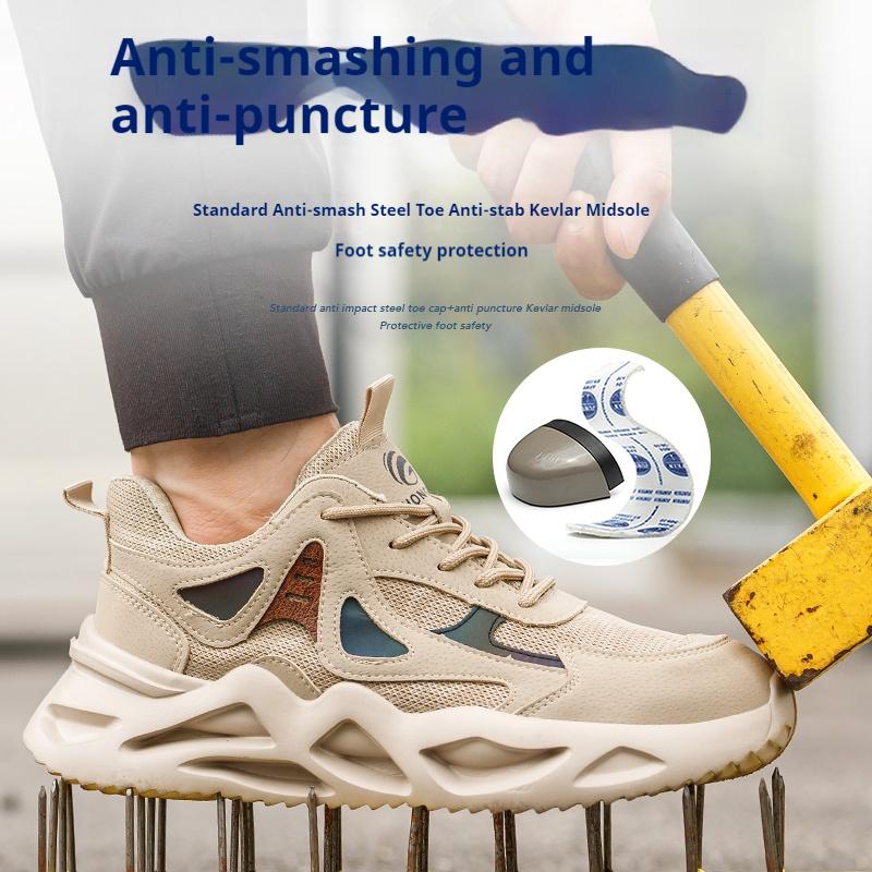 Breathable Work Sneakers Steel Toe Shoes Men Safety Shoes Puncture-Proof Work Shoes Fashion Indestructible Footwear Security