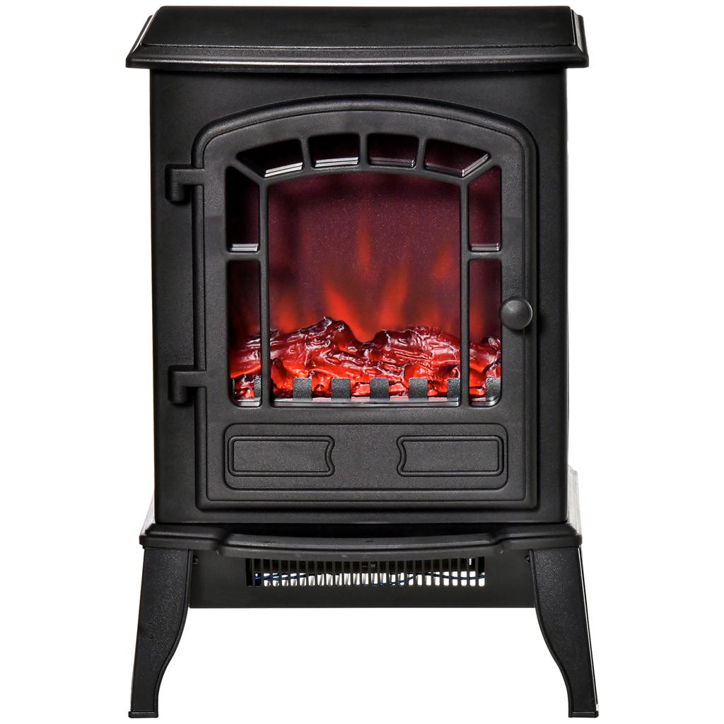 Electric Floor Fireplace, 2 Heat Settings, Realistic Flame Effect, Versatile