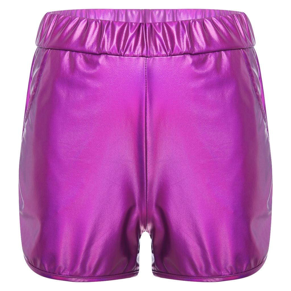 Мужские облегающие шорты с металлическим отливом и боковыми карманами для занятий йогой и мероприятий в ночном клубе