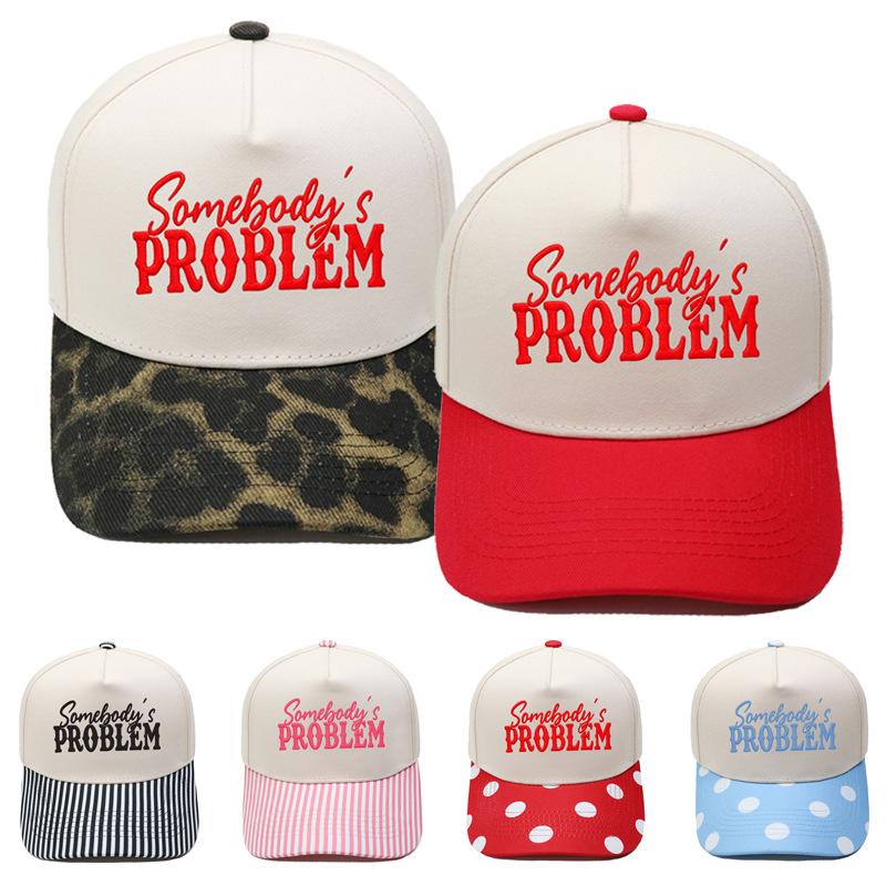 Somebody's PROBLEM Embroidered Truck Driver Baseball Cap Color Matching Fun Men's and Women's Sun Hats