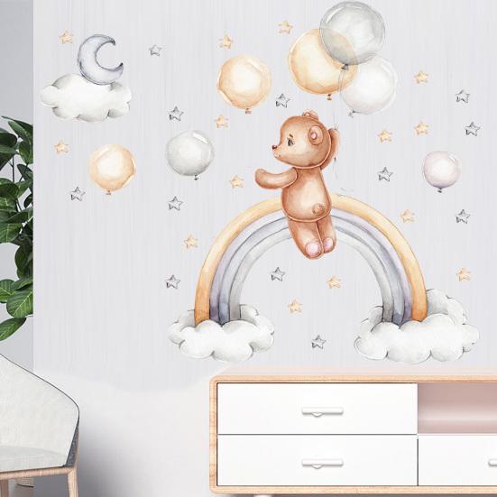 Наклейка-наклейка с рисунком медведя, антидеформированная, съемная, полезная, для гардероба, прихожей, домашний декор