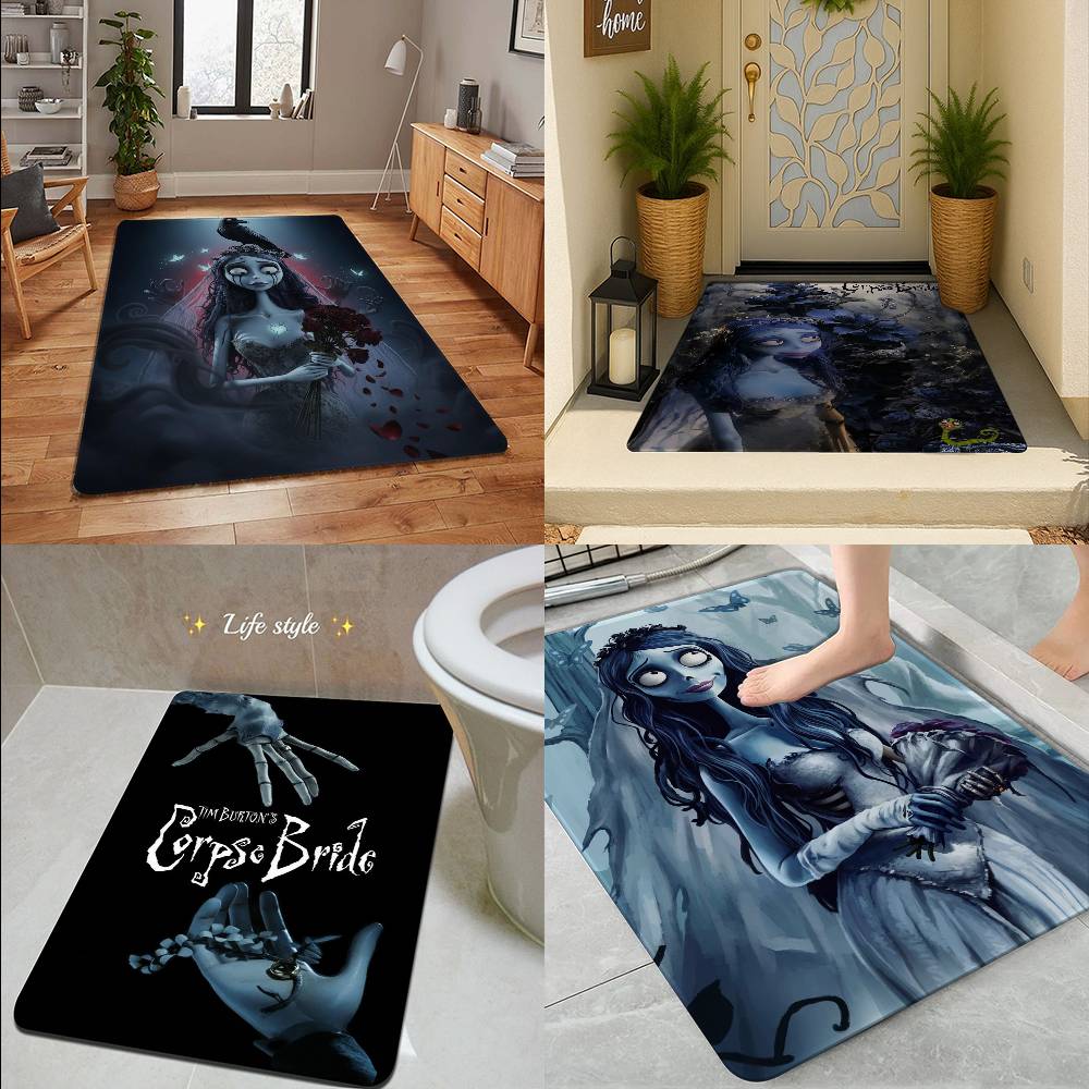 C-Corpse Bride Cartoon Door Mat Washable Non-Slip Living Room Sofa Chairs Area Mat Kitchen Doormat Area Rug