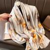 Women Scarf Silk Scarves Spring And Summer Fashion Printing Shawl Temperament Long Wrap Thin For Travel Warm Neck Sun Protection