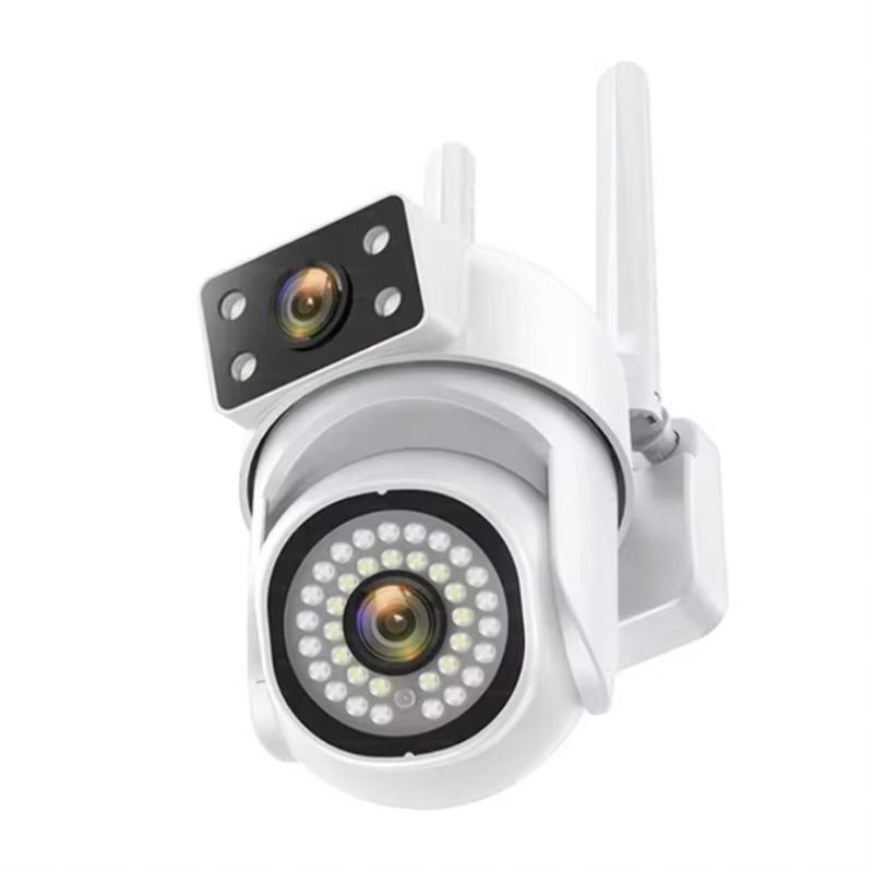 AIOOK Наружная WIFI HD 8MP 4K IP CCTV IP66 Водонепроницаемая PTZ-камера ночного видения Двусторонняя связь Мобильная камера слежения с двумя объективами