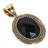 Натуральный черный оникс драгоценный камень двухцветный 925 пробы стерлинговое серебро кулон 1,50" s4I76