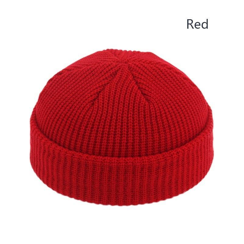 Knitted Beanie Hat Unisex Cap Fashion Hip-hop Cuffed Short Cap Bonnet Warm Ribbed Fisherman Hat