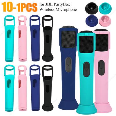 1-10 шт. Силиконовый защитный чехол для беспроводного микрофона JBL PartyBox, чехол, противоскатные рукава для микрофона, подставка для микрофона, нескользящий Ко
