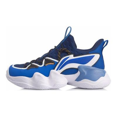 Детские нескользящие амортизирующие кроссовки Li Ning Youth с низким верхом, детские кроссовки для бега, синие YKCQ272-3
