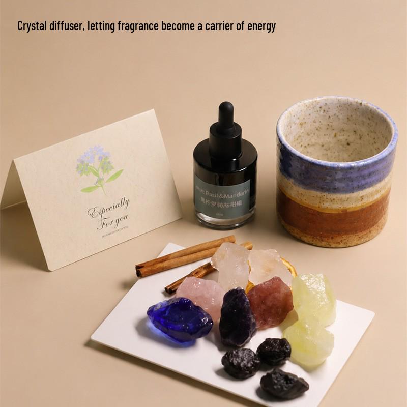 Flameless Aromatherapy Essential Oil Diffuser with Crystal Beads - High-End Birthday Gift and Fragrance Ornament for a Luxurious Bedroom Atmosphere