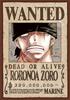 ENSKY Jigsaw Puzzle One Piece Wanted Poster X 208-Piece "Roronoa Zoro" (18.2 25.7 Cm)