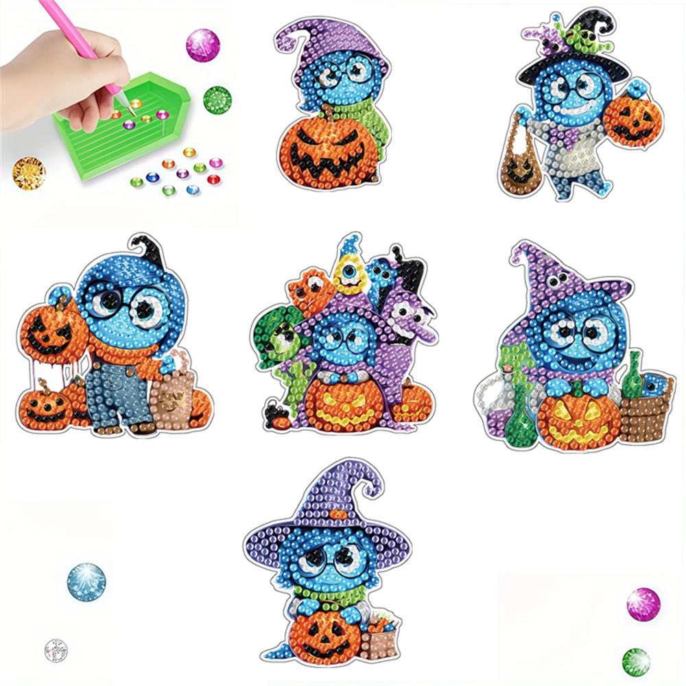 6pcs/Set Pumpkin Lantern Series Diamond Painting Magnets for Refrigerator Diamond Art Fridge Magnets for Adults Diamond Art Refrigerator Magnets Kits