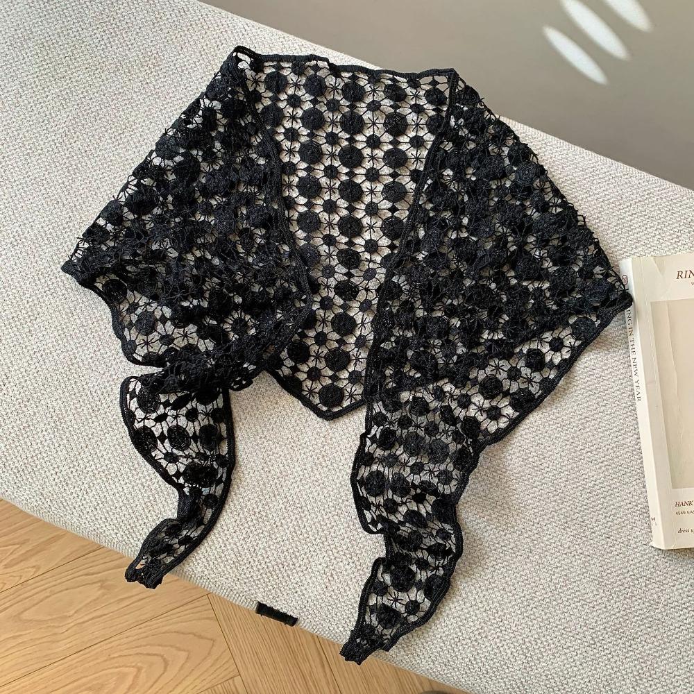 Embroidered Lace Headband Floral Printed Skirt Curtain Elegant Lace Triangle Scarf Ladies