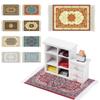 Multicolor Dollhouse Carpet 90*110mm Mini Floor Coverings Gift Floral Pattern Cup Mat