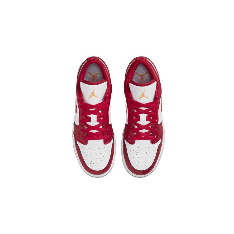 Кроссовки Air Jordan 1 Low GS Cardinal Red Kids Noble-Red White University-Gold 553560-607