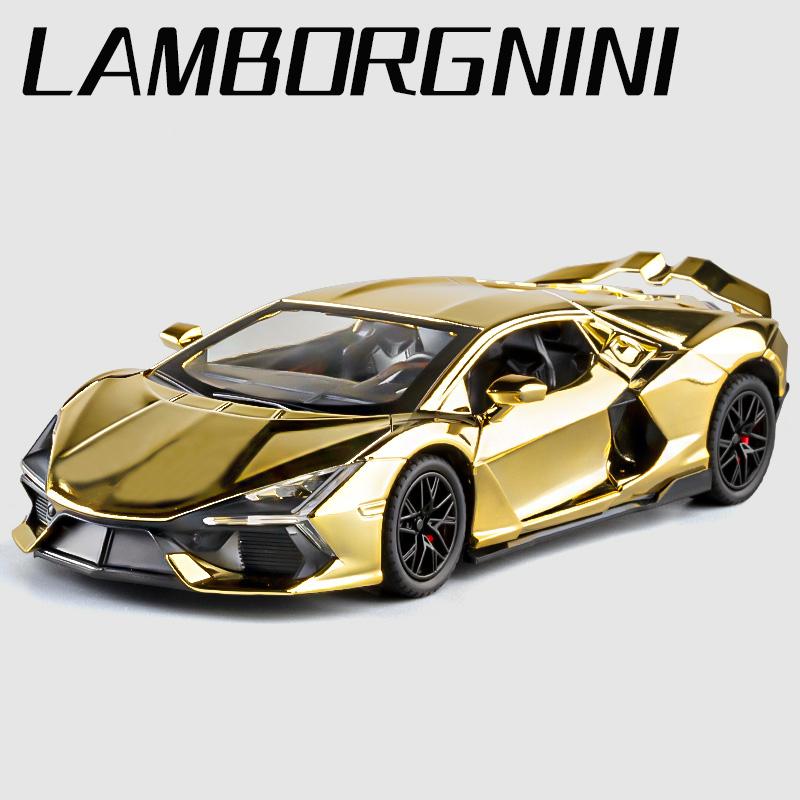 1:24 Lamborghini Revuelto Гальваническое покрытие Сплав Модель Автомобиля Игрушка Литье под Давлением Металлическое Литье Звук и Свет Автомобильные Игрушки Для Детей Транспортное Средство