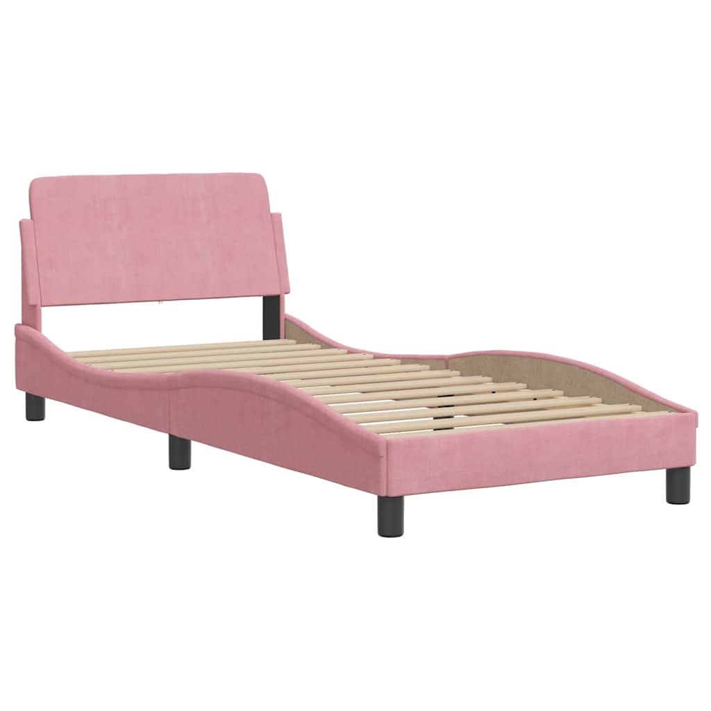 Bed Frame without Mattress Pink 80 x 200 cm Velvet