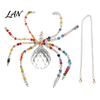 Holiday Ornament for Christmas Halloween Spider Hanging Ornament, Faux Crystal Beaded Pendant Tree Party Supplies Window And Wall Sparkling
