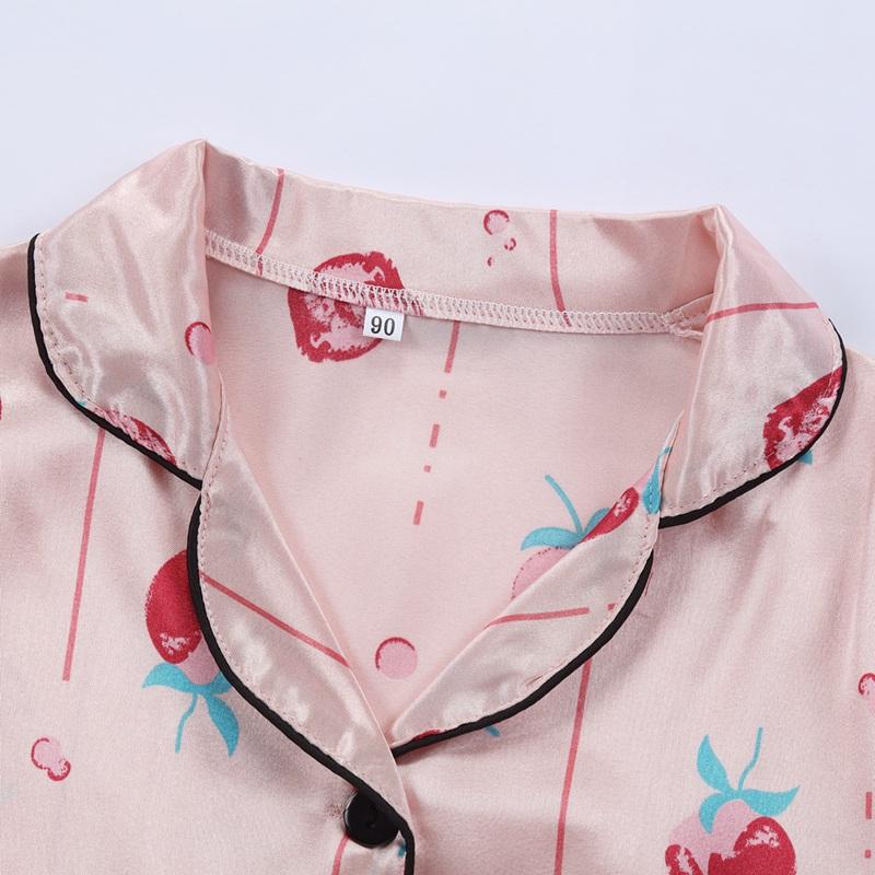 Colorful Fruit & Floral Pajama Sets: Soft Imitation Silk Sleepwear for Children 1-5 Years Old