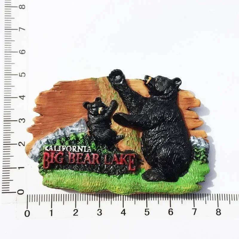 США Аляска Медведь Kawaii Магниты на холодильник Туристический сувенир Британский Канада Медведь Холодильник Магнитные наклейки Милый магнит Декор Подарок