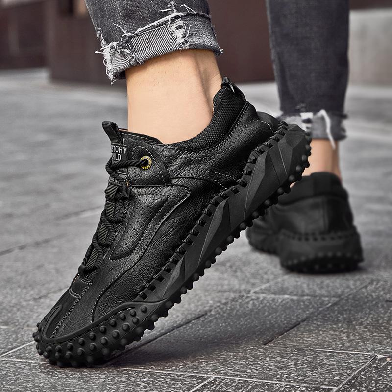 38-48 Mens Retro Cow Leather Shoes Men Loafers Handmade Casual Leather Shoes Moccasins Men Flats Shoes