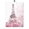 Pink Flower Balcony Tower Paris Car Bicycle Umbrella Wall Art Print Canvas Painting Nordic Poster Decor Pictures For Living Room