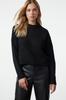 Women's Fashionable Stylish Sweater Black Wide Fit Soft Textured Basic Knitwear Sweater