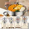 MAXCOOK 32cm 3-Tier 304 Stainless Steel Steamer Pot