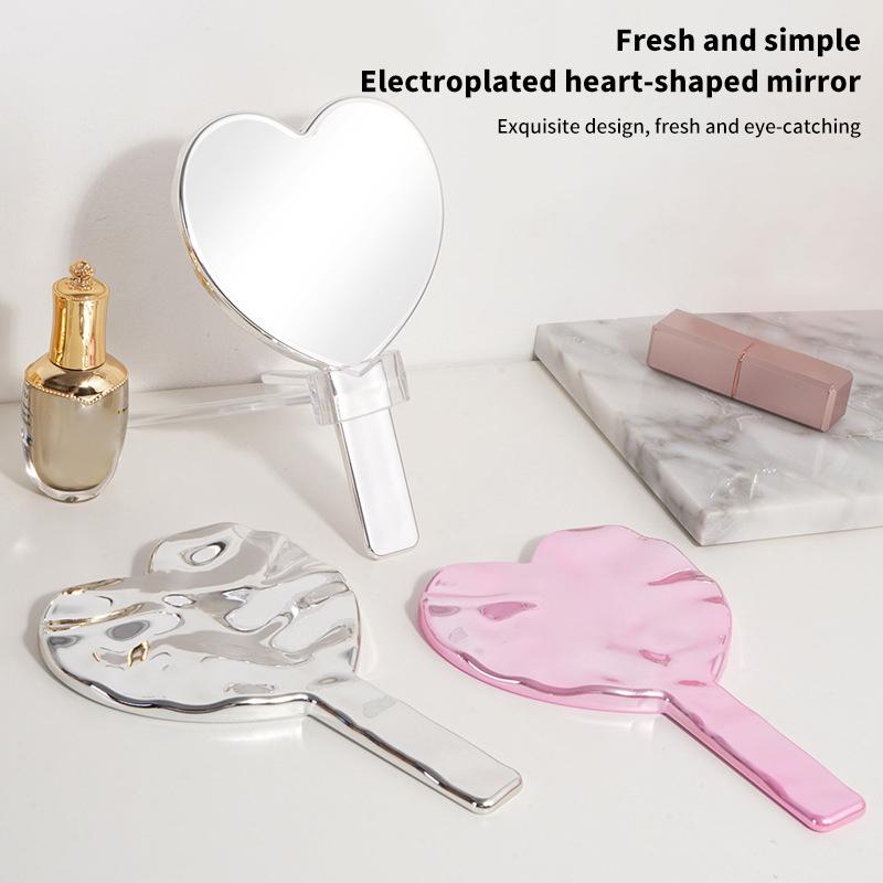 1 шт. ручное зеркало для макияжа Love Heart Mirror с женской ручкой для макияжа Косметические инструменты для красоты ручное зеркало для макияжа