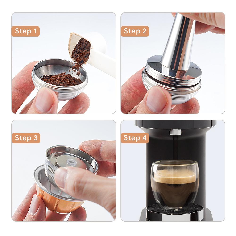 Для Nespresso Vertuo Next Pop Многоразовая капсула из нержавеющей стали Vertuoline Многоразовый кофейный фильтр Совместим с оригинальными капсулами
