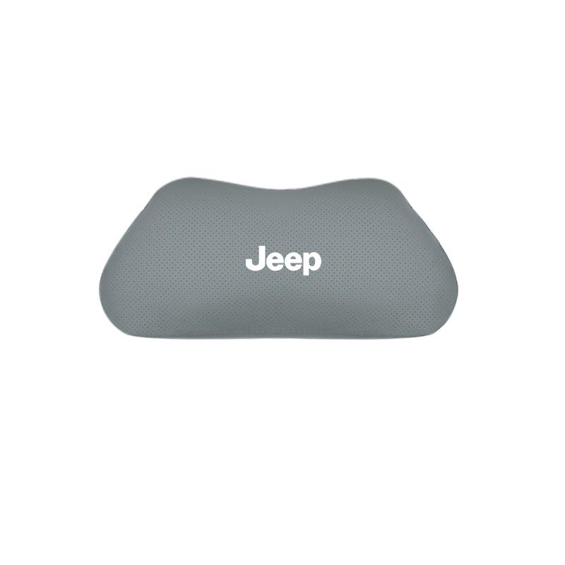 Leather Car Neck Headrest & Lumbar Support Pillow Soft Waist Valve Stem For Jeep Renegade Wagoneer Avenger Recon Wrangler JK KUBEL1