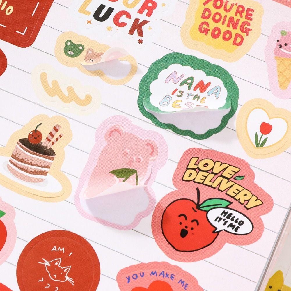 32 Sheets Cute Stickers Collection Book Die-cutting Deer and Cat Scrapbooking Stickers Cartoon Mini Label Sticker Book