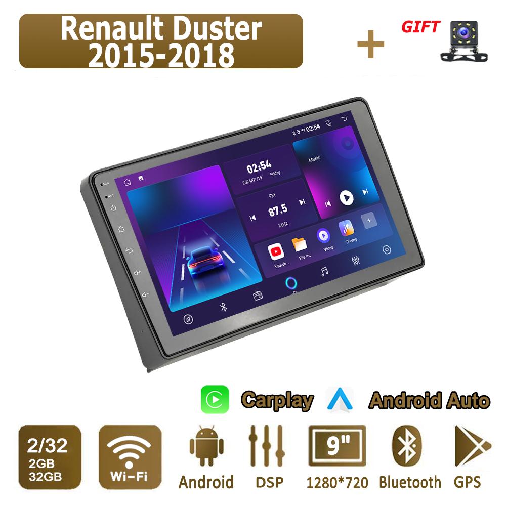 Android Carplay автомобильное радио для Renault Duster 2015-2018 мультимедийный проигрыватель головное устройство стерео GPS навигация BT WIFI 4+64 ГБ