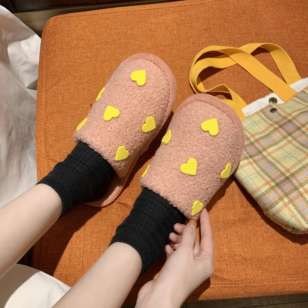 Женские зимние шерстяные хлопчатобумажные тапочки нового стиля, резиновые коричневые плюшевые тапочки свободного размера Baotou на плоском каблуке