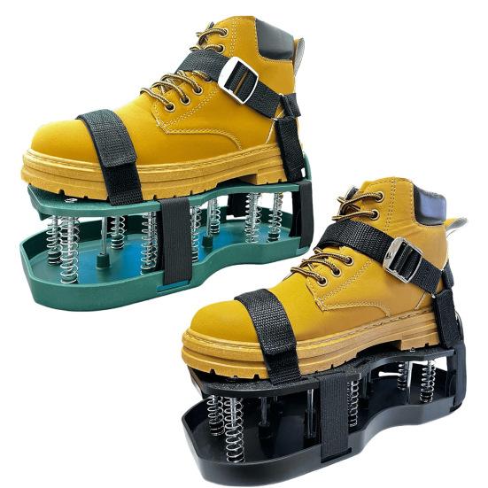 Обувь для аэрации газона Двухслойная обувь для аэрации с регулируемыми ремнями Пружинная основа из стали