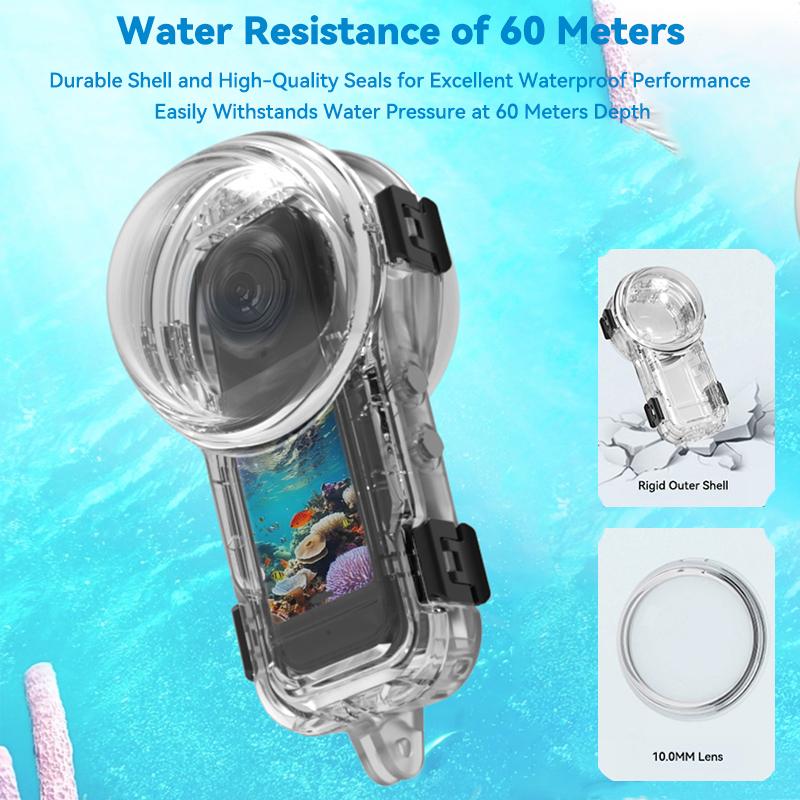 Invisible Dive Case for Insta360 X5 Waterproof Housing Case for Insta 360 X5 Underwater Protector Diving Shell Accessories