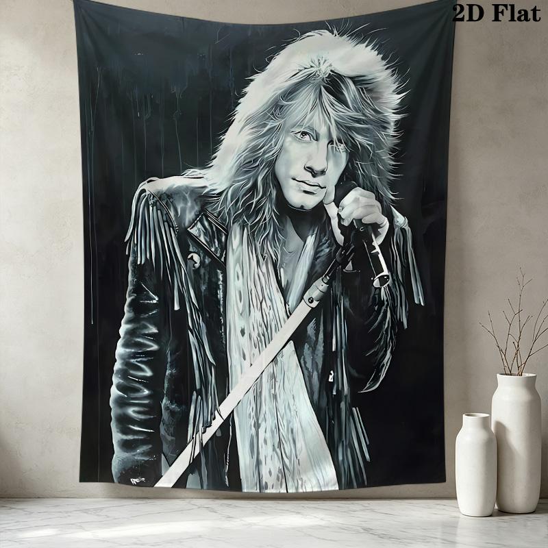 John Francis Bongiovi Jr Wall Tapestry Aesthetic Wall Hanging Printed Fabric Blanket Decorative Tapestries For Bedroom Living Room Home Decor