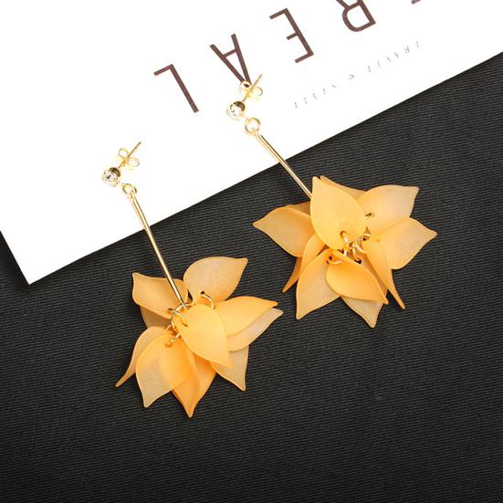 Женские цветочные лепестки, кулон с длинной кисточкой, стразы, серьги-гвоздики, ювелирные изделия, подарок