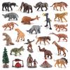 Simulation 24Pcs Ancient Era Set Model Prehistoric Animal Heavy Foot Giant Rhinoceros Saber Tooth Tiger Static Ornament