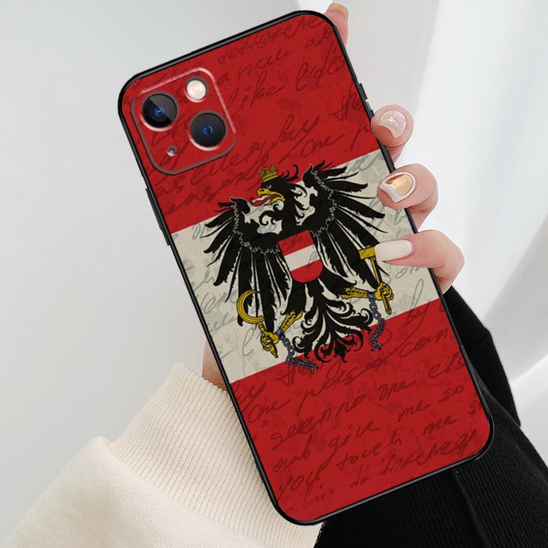 Чехол для телефона с флагом Австрии для iPhone 15 Pro Max 14 13 12 11 16 Pro Max mini XR 15 16 Plus 16e Чехол Coque