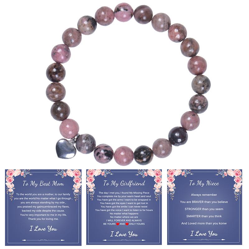 JYL TS Bracelet Mother's Day Heart Pendant Beaded Honors Love & Fertility