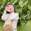 Защитный чехол RIEIBI из искусственной кожи для камеры Fujifilm Instax Instax Mini, регулируемый наплечный чехол для камеры Instax Mini SE/7+ - ремень, чехол для SE/7+, розовый.