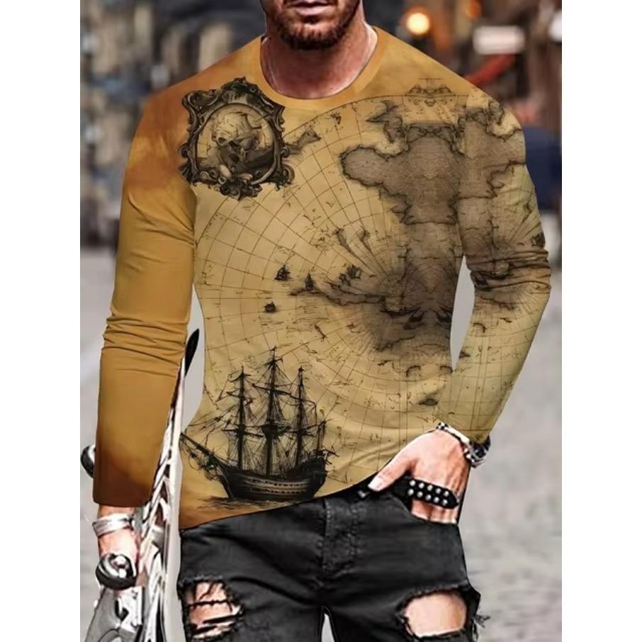 Женская футболка с круглым вырезом, длинным рукавом и 3D-принтом