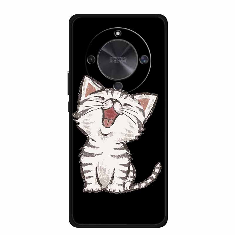 Coque For Honor X70 5G Case Cartoon Cat Funda Black Silicone Soft Back Cover For Honor X70 2025 Phone Case Cover X 70 HonorX70