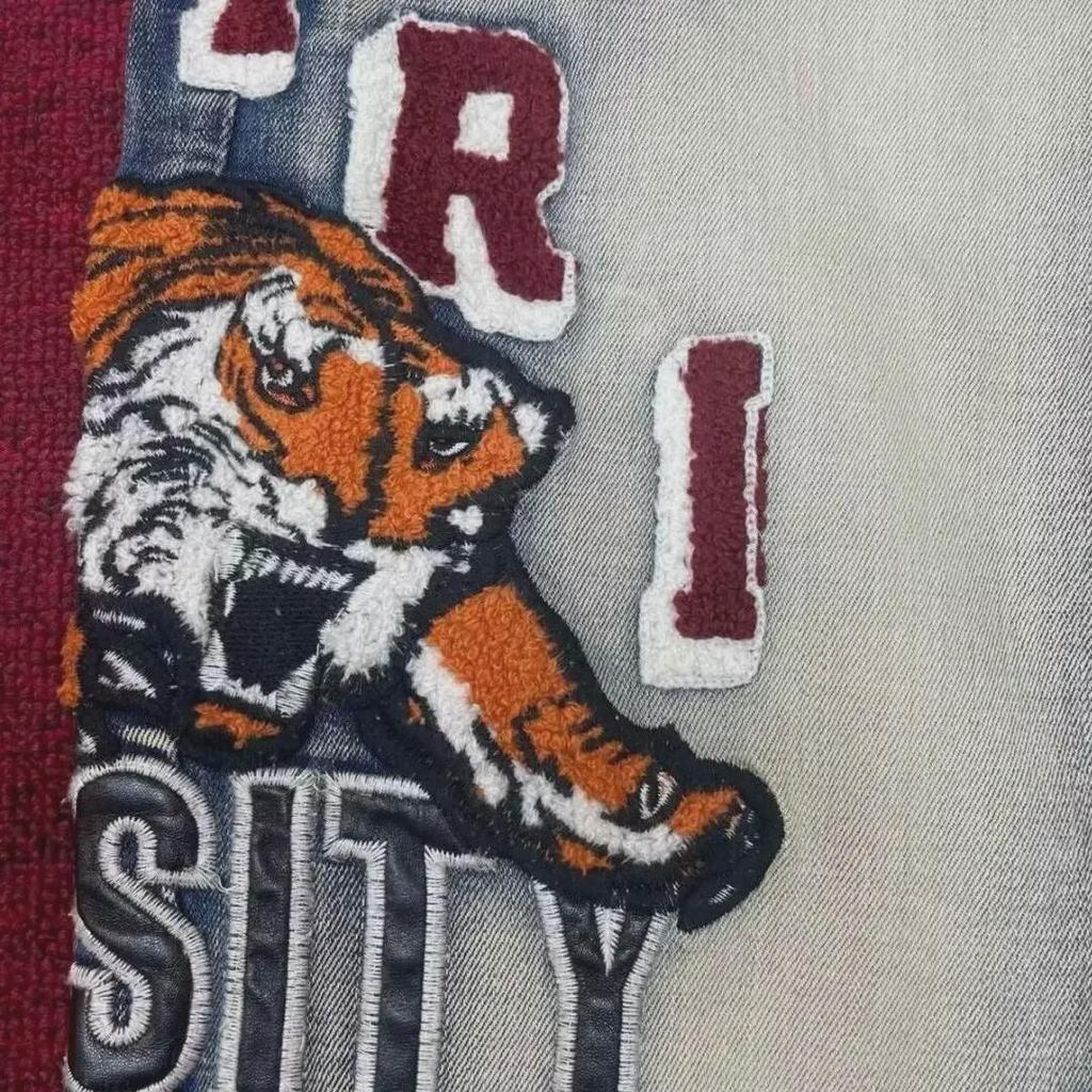 Унисекс летние облегающие джинсы с вышитым тигром - модный стиль Fog