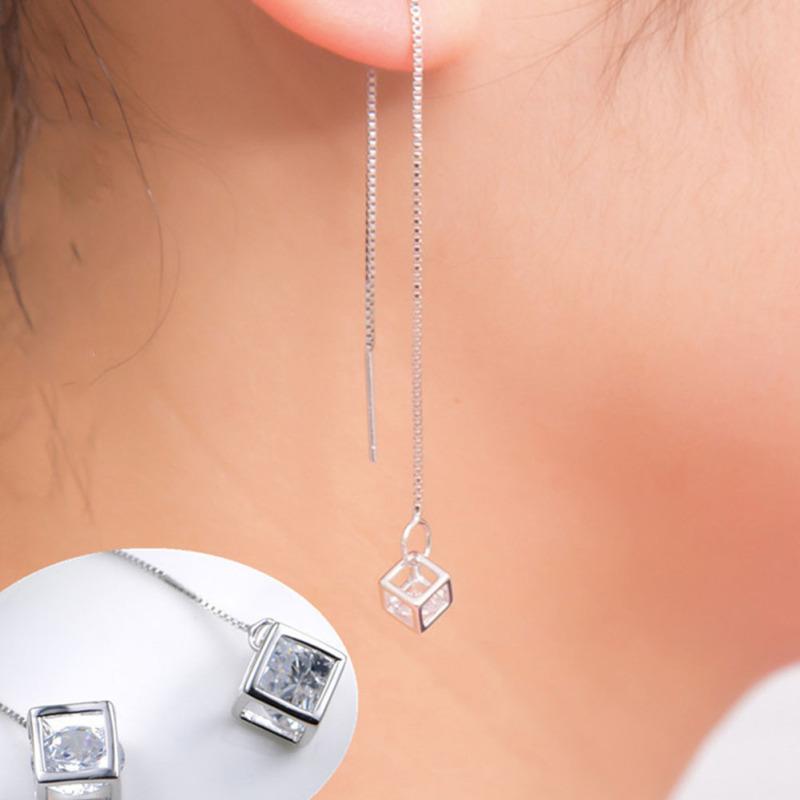 Новый! Женские длинные серебряные серьги с кисточками в корейском стиле, простые универсальные стильные серьги, ювелирные аксессуары