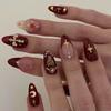 24 Pieces Europe and The United States Popular Nail Art Wearing Nail Cross Flash Diamond Explosion Flash Wearable Nail Piece Star Moon Fake Nail