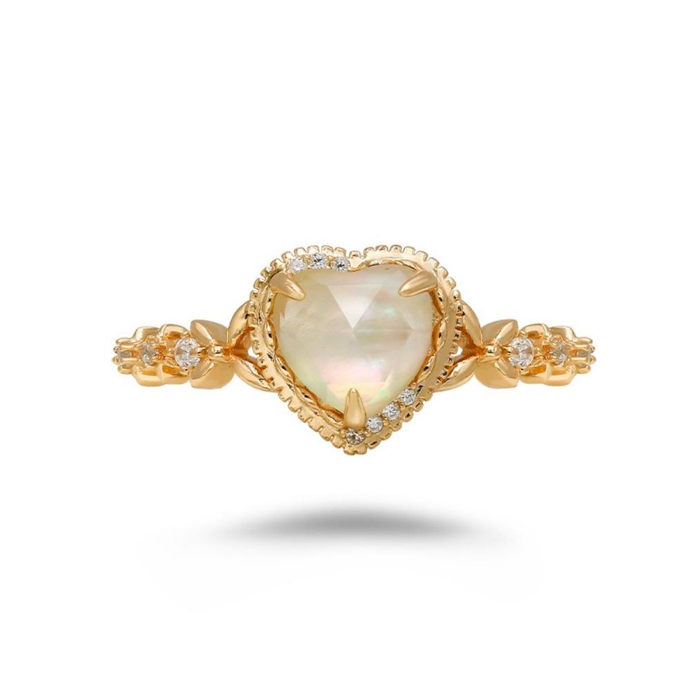 Copper Rinestone Rings Exquisite Vintage Rings Temperament Shining Open Ring  Gifts