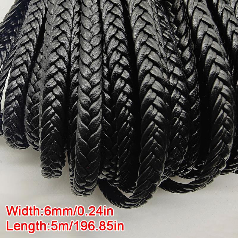 5 м 6 мм/8 мм Прочный Сделай сам Равномерной толщины 5-прядный Гибкий ПУ кожа Долговечные Аксессуары Аккуратная Плетеная Плетеный Однотонный