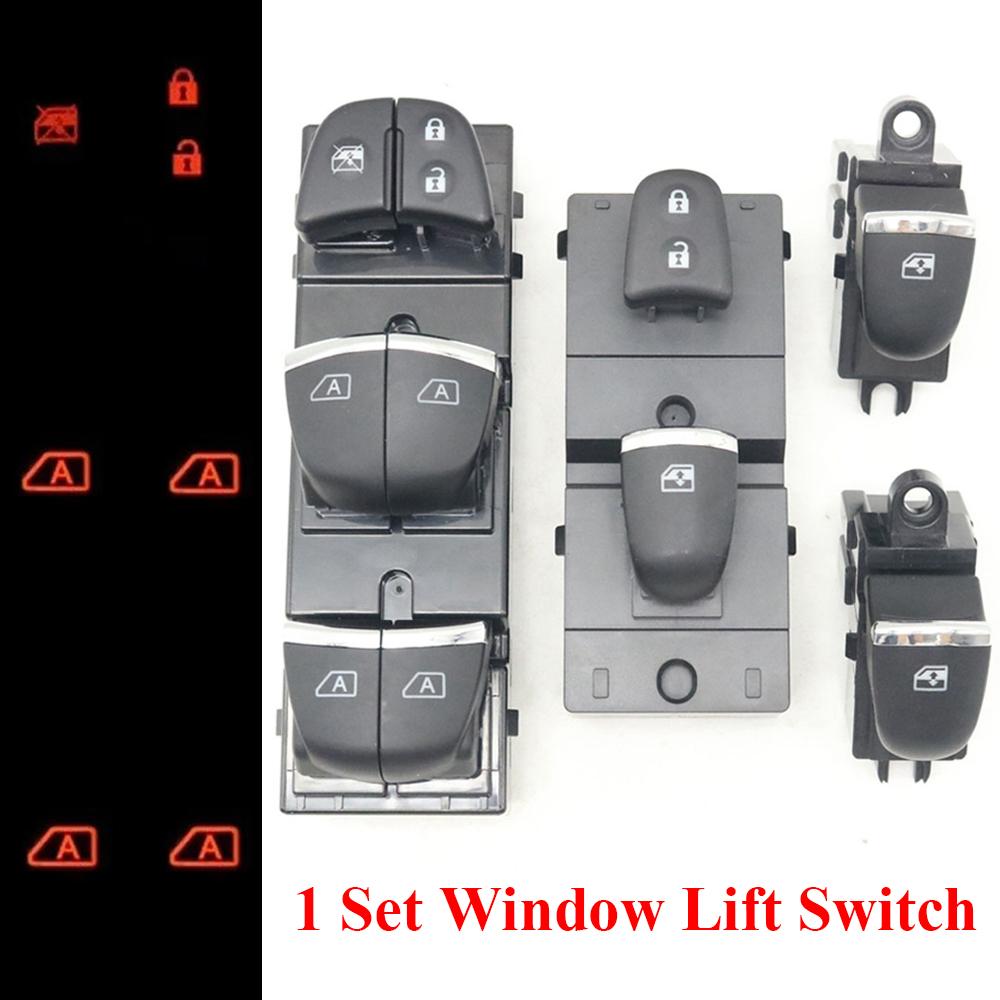 LHD Car Electric Power Window Lifter Control Button With Orange LED Backlight Switch 25401-6LA0A For Nissan Sentra -2025